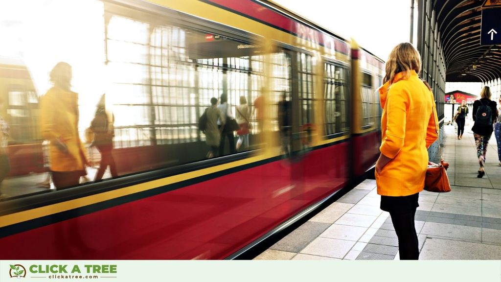 New Year's Resolution: Commute. Person waiting for train.
